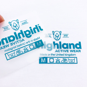 ป้ายคอเสื้อยืดแบบรีดร้อน ป้ายดูแลการซักผ้าแบบไม่มีป้าย ป้ายพิมพ์โลโก้แบบรีดร้อนตามสั่ง - Product Image 4