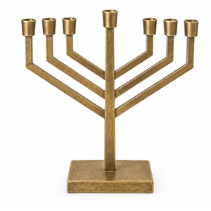 Ménorah moderne en métal à 7 branches, porte-bougies de Hanouka en aluminium brossé argenté, chandelier Hanukiah pour décoration de table, vente en gros - Product Image 5