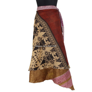 Long Length <b>Beach</b> Wear <b>Magic</b> Wrap Skirt Silk 2 Layer Reversible <b>Magic</b> Silk Saris Wrap Long Skirt Silk Wrap Dress From India - Product Image 6