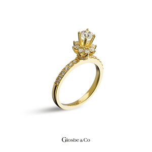 Anillos para Mujer Celeste Bloom con Diamante Natural, Oro Sólido de 18K, 4.5 mm D/VVS2, Glosbe & Co, Joyería para Uso Diario, Venta al Por Mayor OEM/ODM - Product Image 3