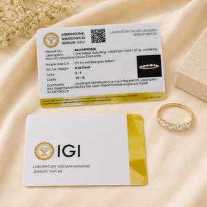 14 Karat Massivgold-Ring mit Labor-Diamanten in Brillant-Rund- und Marquise-Schliff, Damenschmuck, IGI-Zertifiziert, Luxuriöser Ehering - Product Image 6