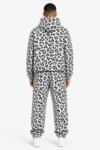 Conjunto Deportivo con Capucha y Estampado de Leopardo para Hombre, Ropa Casual de Otoño, Sudadera y Pantalones Deportivos Transpirables de Felpa Francesa - Product Image 5