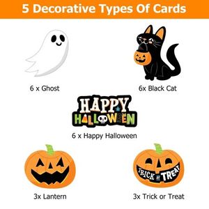 25 Pajitas de Papel Desechables Decorativas para Fiesta de Halloween con Diseño de Fantasma y Linterna, Tema Negro - Product Image 4