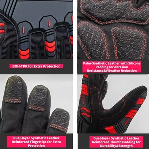 Heavy Duty Mechanic Work <b>Gloves</b> TPR Protector Oil Gas Safety Impact Heat Resistant Breathable <b>Knit</b> Wrist Cuff - Product Image 6