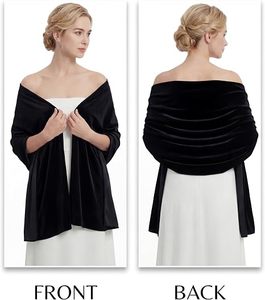 Premium Look Soft Velvet Draped <b>Shawl</b> <b>Wrap</b> for Women Special Occasion Party Evening Wear - Product Image 6