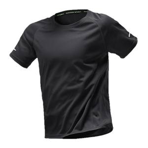 T-shirt de sport pour homme en Spandex/Polyester, soie de lait, respirant, à logo frontal, manches courtes, séchage rapide, idéal pour l'été – Vente directe usine OEM - Product Image 3