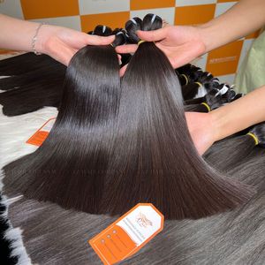 100% vietnamien naturel noir couleur 1B Remy grade 12A soyeux droite vague Machine Double trame pleine longueur Extensions de cheveux humains - Product Image 1
