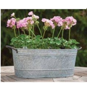 Maceta de Metal Galvanizado, Decoración para Interiores del Hogar, Diseño Floral, Macetas para Jardín y Casa de Campo, Maceta Galvanizada - Product Image 1