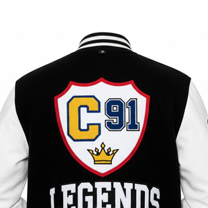 Chaqueta Varsity de Chenilla Bordada Personalizada de la Mejor Calidad para Hombre con Opción de Logotipo Frontal, Diseño Invernal Ecológico - Product Image 6