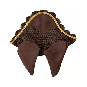 Bonnet anti-mouches pour chevaux, voile anti-mouches scintillant pour chevaux, filet d'oreille en crochet, logo personnalisé, produit équestre, bonnet anti-mouches - Product Image 6