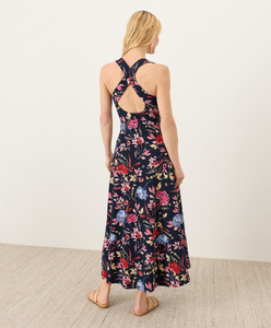 New <b>Summer</b> Women's <b>Dresses</b> Wholesale <b>Boho</b> Cotton Print Tiered Maxi Gowns Backless High Waist Fit Rhythmic Tiered Ruffles Resort - Product Image 2