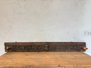 Vintage Solid Teak Wood <b>Panel</b> Fine Embossed Carving Midcentury Modern Paradise Handicrafts Home Office Wall Hanging Furniture - Product Image 1
