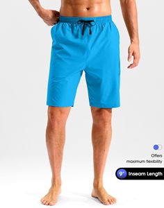 Men's Beach Shorts Swim Trunks Quick Dry Breathable <b>Board</b> Zipper Pockets 9 Inch Inseam Beach Bathing Suit Lightweight Swimwear - Product Image 2