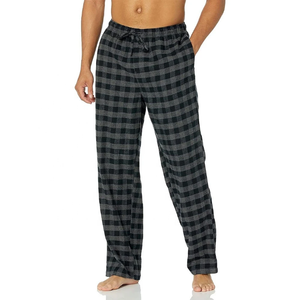 High quality Plaid Pajama Pants Men Flannel Sleep Full Length Lounge Pants Plus Size Trousers men's pants - Product Image 1