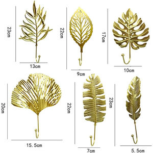 ตะขอแขวนและที่แขวนแบบสั่งทำพิเศษ ดีไซน์ใบไม้ ผลิตจากโลหะชุบทองคุณภาพสูง สำหรับใช้ในบ้าน โรงแรม ห้องน้ำ และห้องครัว - Product Image 1