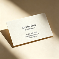Cartes de visite personnalisées pour l'image de marque de l'entreprise |   Papier d'art classique minimaliste et élégant avec logo en relief