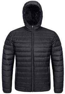 Men's Hooded Puffer Jacket Solid Color Windproof Zip-Up Winter <b>Coat</b> Casual Outerwear Polyester Filled Slim Fit <b>Heated</b> - Product Image 3