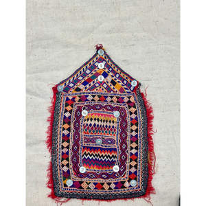 Aplique de tela de fieltro de algodón bordado a mano con motivos tribales afganos, con pedrería y flor, termoadhesivo y para coser, de diseño personalizado - Product Image 2