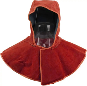 Casque de soudeur en cuir de vachette fendu avec protection du cou et des épaules pour hommes et femmes - Product Image 2