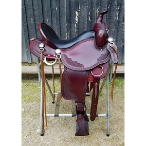 Selle de randonnée en cuir occidental de qualité supérieure, selle d'équitation authentique, confortable, pour le ranch et les loisirs équestres, design artisanal - Product Image 2