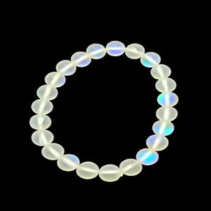 ขายส่งกำไลข้อมือแก้วออร่าสีขาวเกรด AAA ขนาด 8 มม. งานฝีมืออัญมณีธรรมชาติ ลวดลายบำบัดรักษา - Product Image 3