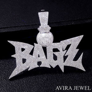 จี้ห้อยคอแบบยูนิเซ็กซ์สำหรับงานปาร์ตี้ ประดับเพชรโมอิสซาไนต์แท้จาก IDGL พร้อมกระดาษรับรอง ตัวจี้ทำจากเงินแท้ 925 ชุบทองคำสีกุหลาบ สไตล์ฮิปฮอป - Product Image 1