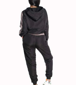 Ensemble coupe-vent tendance pour femme, 2 pièces, veste à capuche et pantalon de jogging, streetwear décontracté, vêtements de sport légers - Product Image 4