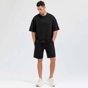 Conjunto de Camiseta y Pantalones Cortos de Verano de Algodón Unisex, Conjunto de Dos Piezas para Hombre, Logotipo Personalizado - Product Image 1