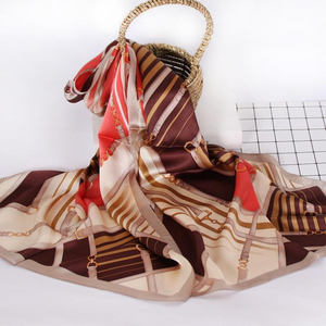 <b>Women</b>’s Custom Digital Printed Silk Scarf, Wholesale Fashion Brand Name Scarf, Unique Design Turkish Style Silk <b>Shawl</b> for <b>Women</b> - Product Image 5