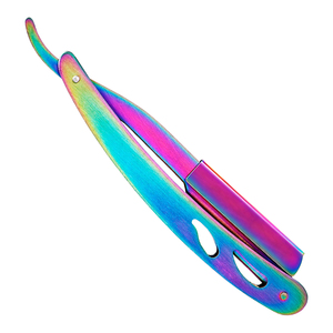 Navaja de Afeitar Manual para Hombre, de Acero Inoxidable Premium, con Borde Recto y Logotipo Personalizado, Navaja Plegable de Una Sola Hoja para Barbería - Product Image 2