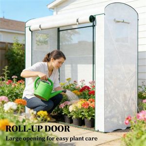 Mini Serra Portatile Bianca con Supporto per Piante per Giardino Domestico e Interni - Product Image 2