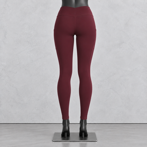 High Waist Breathable Thick Velour Solid Vintage Style Full Length <b>Pockets</b> Pants <b>Leggings</b> for Summer - Product Image 2