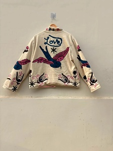 Veste en velours Suzani de style indien, veste kimono brodée, manteau bohème unisexe, veste d'hiver, vêtement d'extérieur à prix d'usine - Product Image 2