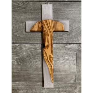 Croix en bois naturel pour la prière et la pratique de la foi, à afficher sur le mur ou la table, plaque en bois artisanale - Product Image 2