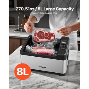 Cuocitore Sous Vide da 800W con Display Digitale LED, Controllo Preciso della Temperatura, Coperchio in Vetro, Macchina per Cottura Lenta - Product Image 6