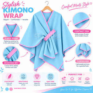 Poncho châle Cosh International Sorority Sisterhood en tricot doux, cape, pull respirant à motif patchwork - Product Image 6