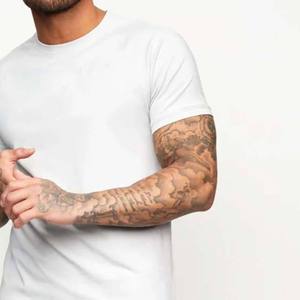 T-shirt blanc à manches courtes pour homme, col rond, coupe classique, couleur unie, jersey décontracté, tricoté, respirant, en coton - Product Image 6