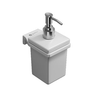 Distributeur de savon en verre carré avec pompe antirouille, rechargeable, pour savon liquide et lotion, idéal pour la salle de bain - Product Image 1