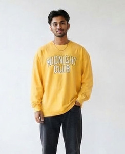 เสื้อยืดแขนยาวผู้ชายไซส์ใหญ่ ผ้าฝ้าย 300 GSM พิมพ์ลาย คอกลม ทรงหลวม ไหล่ตก พิมพ์ลาย เสื้อยืดน้ำหนักมาก - Product Image 6