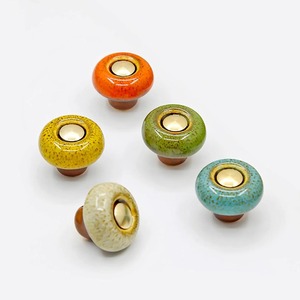 Handmade Wholesale Ceramic Drawer Knobs <b>Red</b> <b>Kitchen</b> Cabinet Knobs Floral Furniture Knobs Ceramic Round Door Knobs ceramic - Product Image 4
