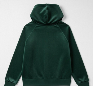 Conjunto Deportivo Ecológico para Mujer, Color Verde Oscuro, con Capucha, para Otoño, Manga Larga, Cierre con Cordón, Bolsillos Laterales, Color Sólido, Estilo Casual - Product Image 4