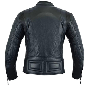 Veste en cuir de moto classique pour homme, style unique, couleur unie, design sportif, style streetwear. - Product Image 3