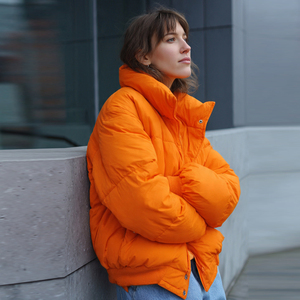 เสื้อแจ็คเก็ตหนาสำหรับฤดูหนาวผู้หญิง คอตั้ง เสื้อโค้ทกันหนาวแบบพองตัวสำหรับผู้หญิง เสื้อแจ็คเก็ตพัฟเฟอร์สำหรับฤดูใบไม้ร่วงและฤดูหนาวผู้หญิง มีฮู้ด - Product Image 5