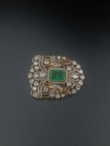 Broche de luxe en argent Amaira Jewels, motif paon, taille émeraude, diamant poire, bijoux fins unisexes, cadeau - Product Image 2
