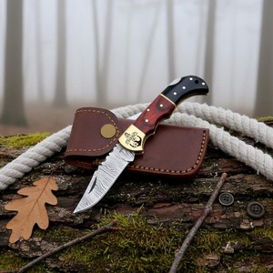 Excellent Quality Hand Forged Damascus Steel Professional Foldable Pocket EDC <b>Knife</b> Back <b>Lock</b> OEM ODM Available Customizable - Product Image 2