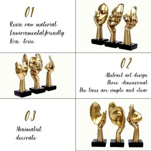 3 piezas de esculturas modernas de resina para el hogar, estatuas de pensadores, figuras coleccionables para decoración de hogar, oficina, estantería, escritorio, color dorado - Product Image 2