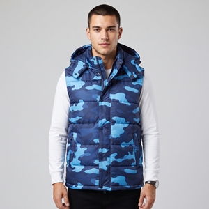 Chaleco Acolchado con Capucha para Hombre, Diseño Camuflaje, Tendencia 2026, Ropa de Invierno, Sin Mangas, Aislante, para Exteriores - Product Image 1