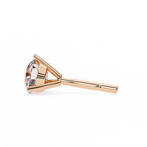 Pendientes de tuerca redondos de moissanita brillante con 3 puntas, chapados en rodio, plata de ley 925, alternativa al diamante para mujer - Product Image 6