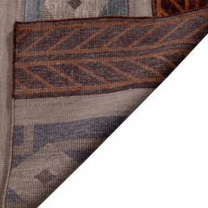 Tapis en laine à rayures géométriques marron gris rouille, écologique, antidérapant, tufté à la main, à poils épais, d'inspiration ethnique moderne, à motif losanges pour - Product Image 5