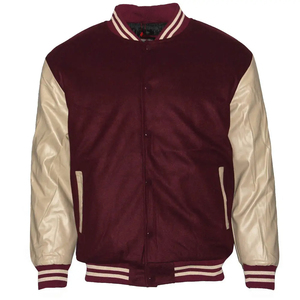 High Quality Stylish Wholesales Custom Logo Men Wool Baseball Leather Sleeves Varsity <b>Jacket</b> New Latest Fashion Varsity <b>Jackets</b> - Product Image 5